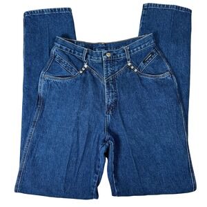 Vintage Rockies High Rise Western Mom Jeans Dark Wash Blue‎ Denim 90s Bareback